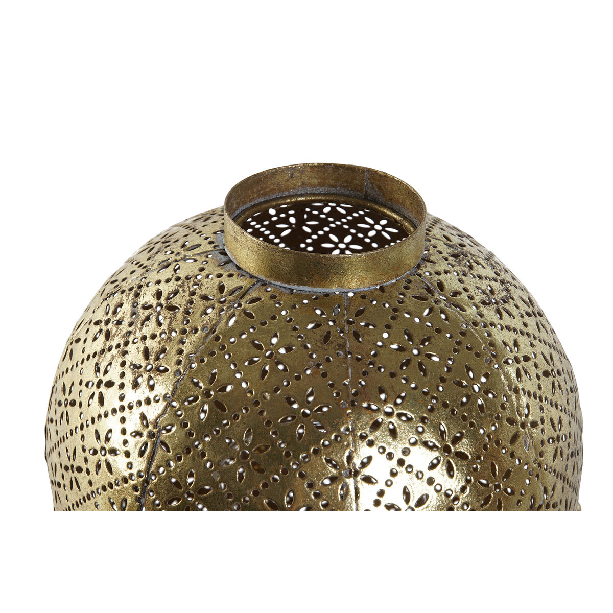 Ljusstakar Home ESPRIT Gyllene Metall Glas 19 x 19 x 24,5 cm - 3