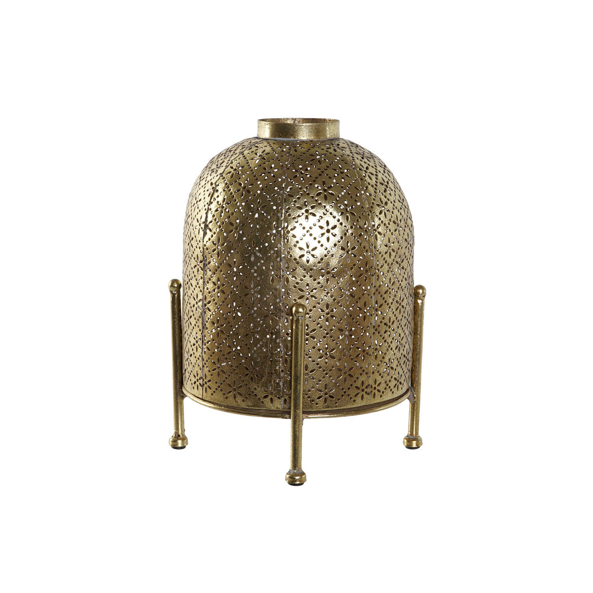 Ljusstakar Home ESPRIT Gyllene Metall Glas 19 x 19 x 24,5 cm - 2