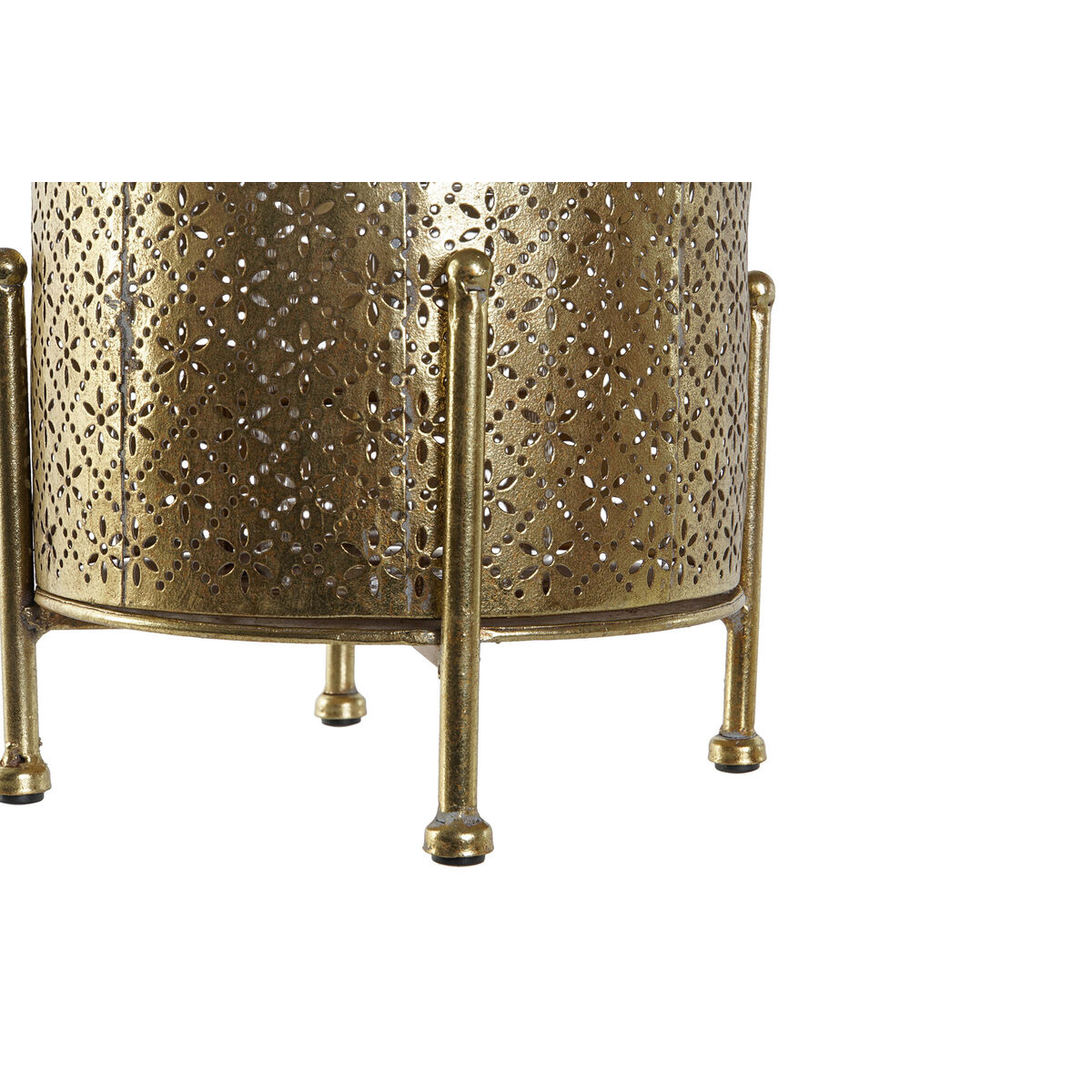 Ljusstakar Home ESPRIT Gyllene Metall Glas 19 x 19 x 24,5 cm - 4