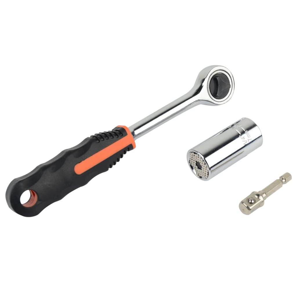 Brüder Mannesmann Spärrhandtag med universella hylsor 7-19 mm
