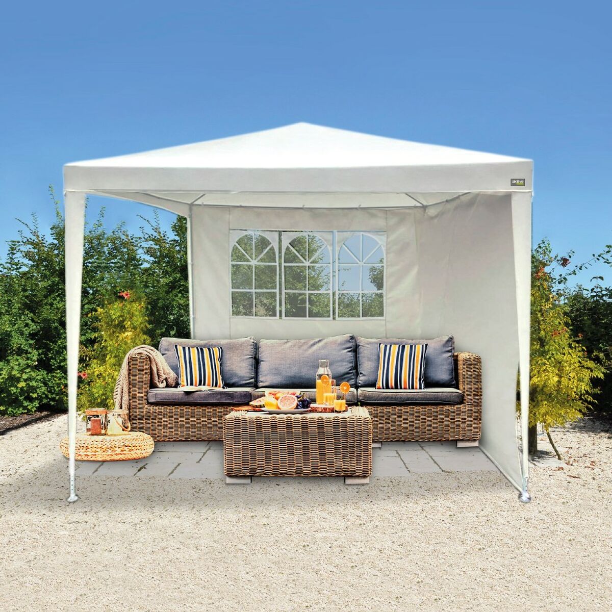 Gazebo Aktive 270 x 255 x 270 cm Stål Kräm - 8