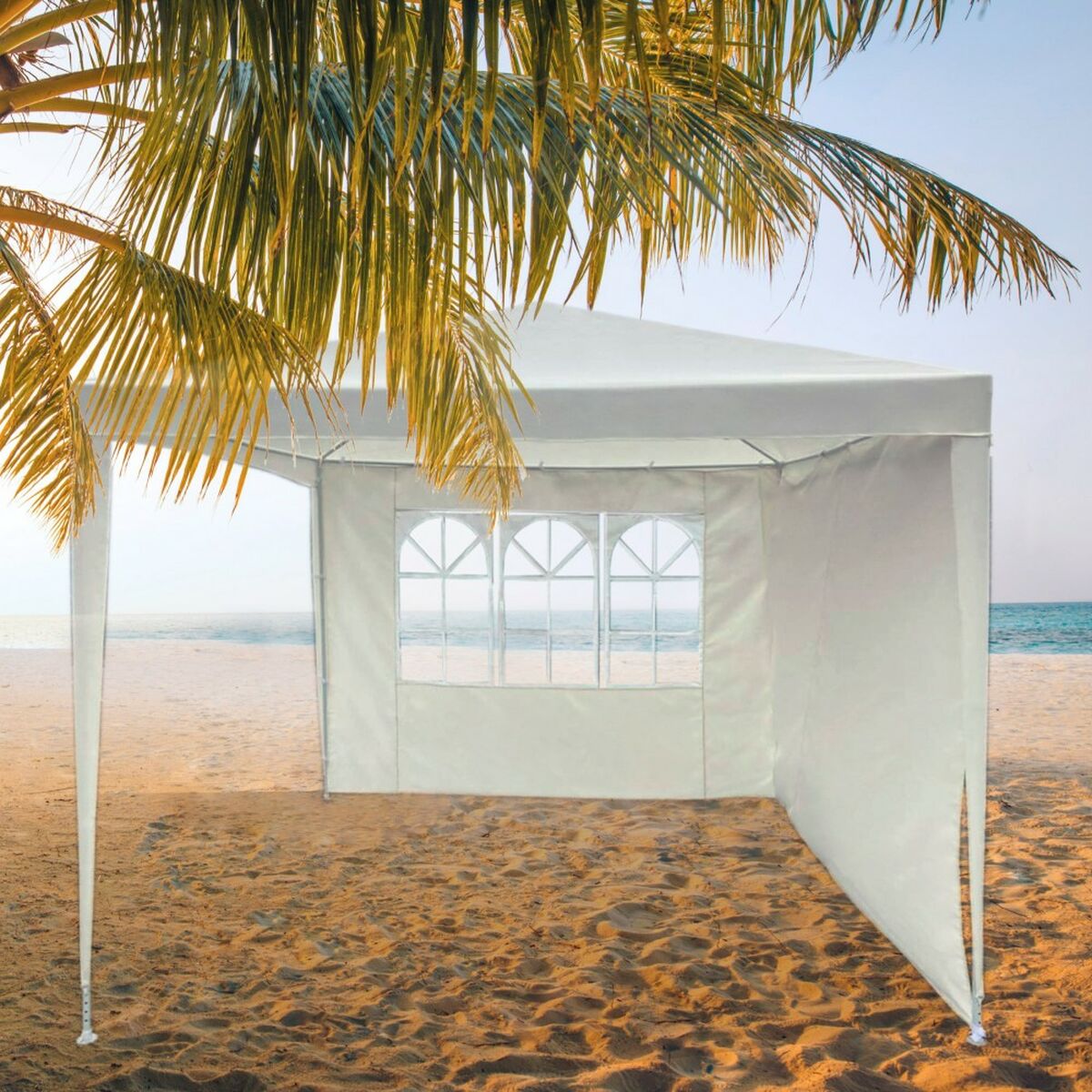 Gazebo Aktive 270 x 255 x 270 cm Stål Kräm - 6