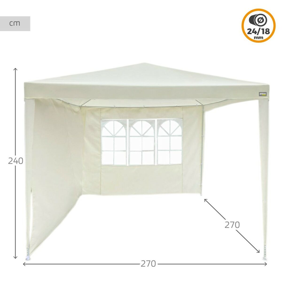 Gazebo Aktive 270 x 255 x 270 cm Stål Kräm - 3