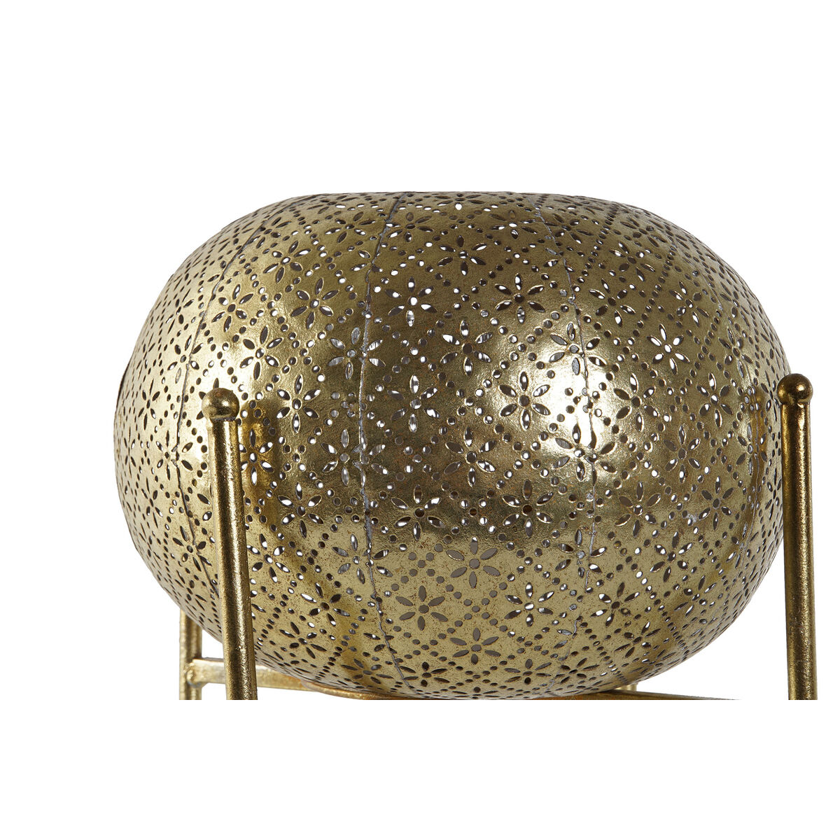 Ljusstakar Home ESPRIT Gyllene Metall Glas 24 x 24 x 20 cm - 6