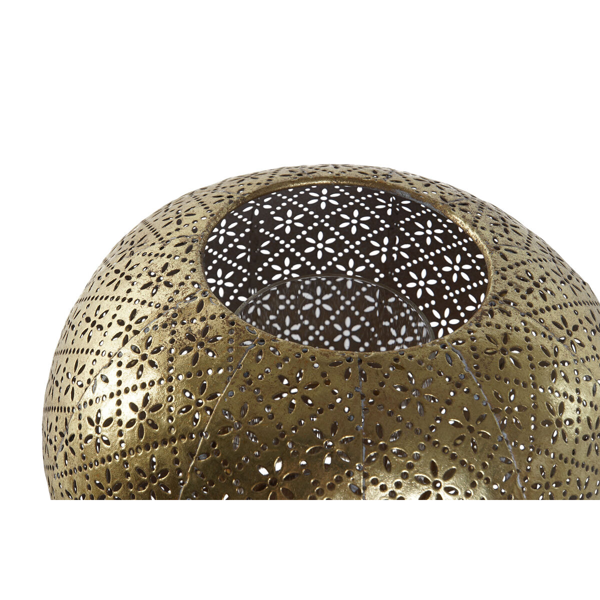 Ljusstakar Home ESPRIT Gyllene Metall Glas 24 x 24 x 20 cm - 4
