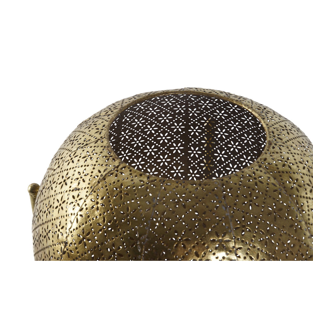Ljusstakar Home ESPRIT Gyllene Metall Glas 29 x 29 x 26,5 cm - 3