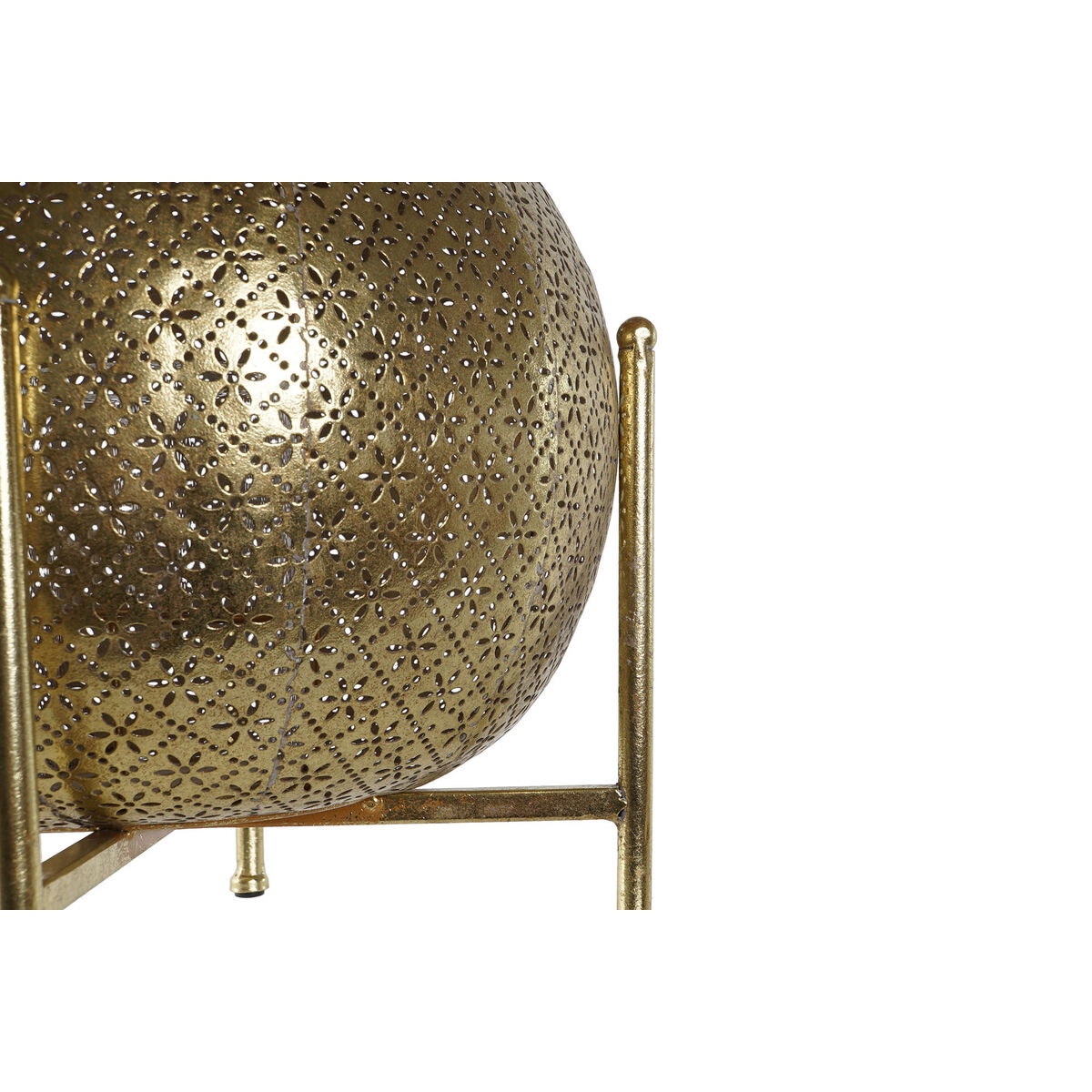 Ljusstakar Home ESPRIT Gyllene Metall Glas 29 x 29 x 26,5 cm - 5