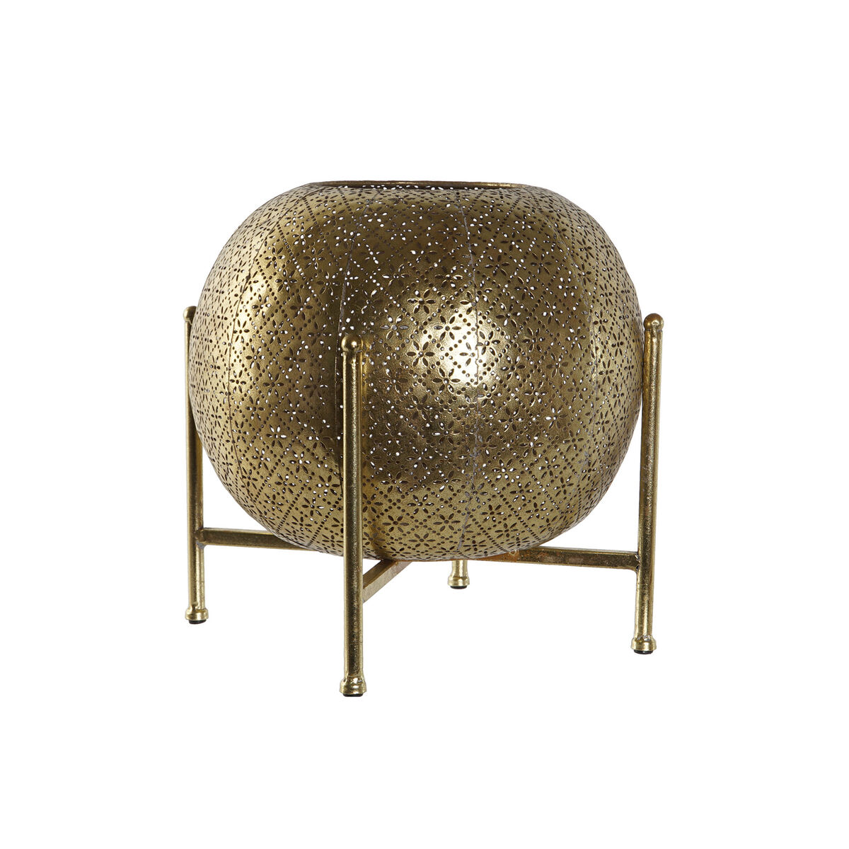 Ljusstakar Home ESPRIT Gyllene Metall Glas 29 x 29 x 26,5 cm - 2