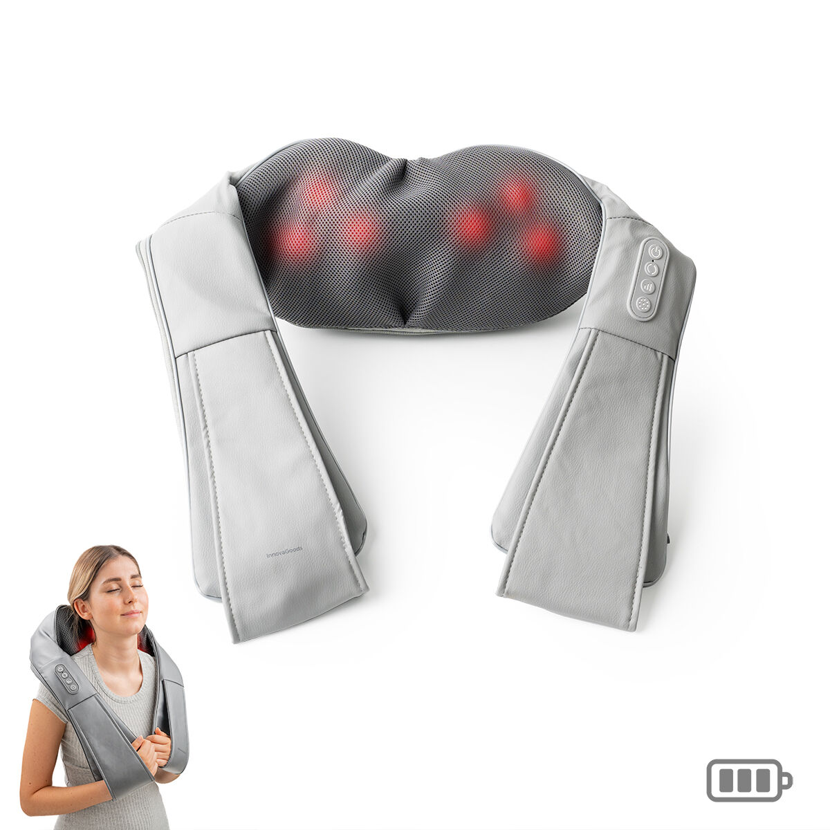 Laddningsbar Shiatsu-massageapparat Pro Massatsu InnovaGoods - 7