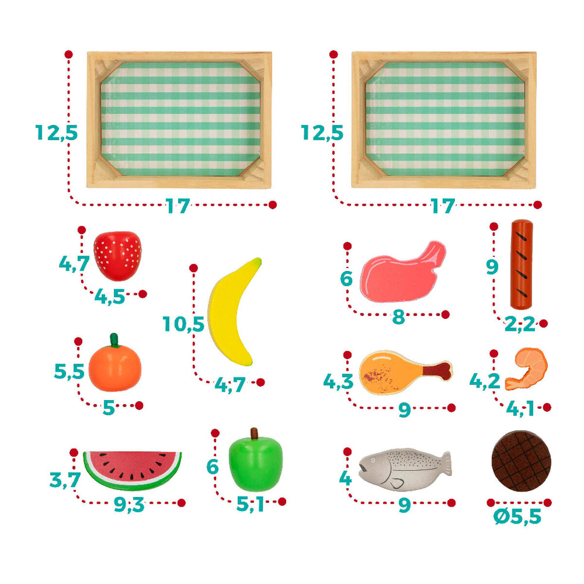 Sats med matleksaker Woomax 12 Delar (12 pcs) - 8