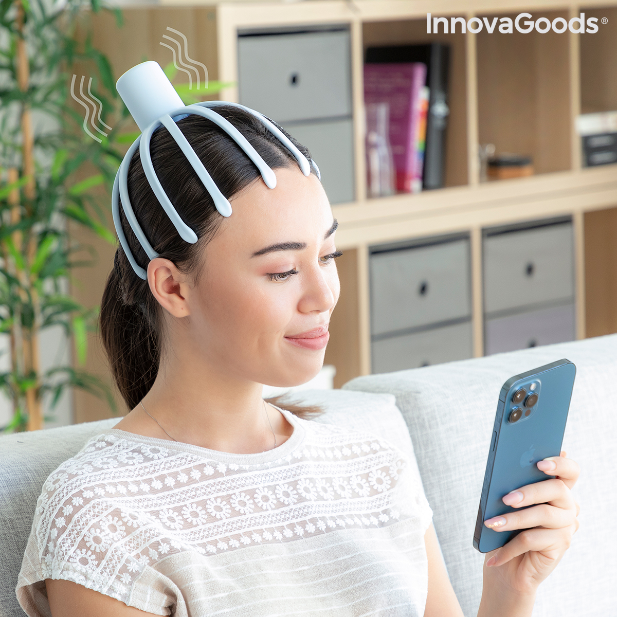 Massager med omladdningsbart huvud InnovaGoods Modelo Helax (Renoverade A)