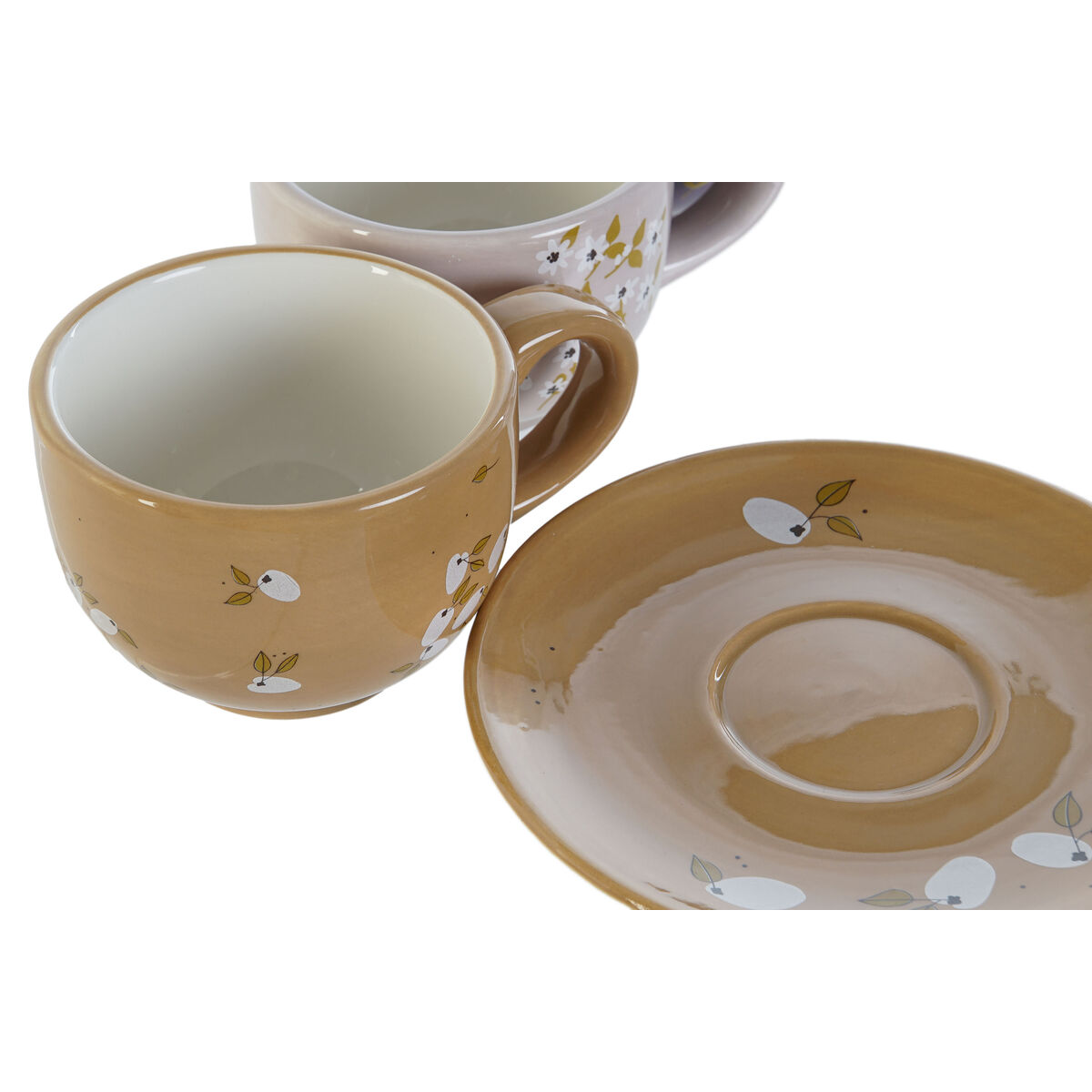 Kaffeset DKD Home Decor Gul Rosa Senap Lila Metall Dolomite 180 ml - 3