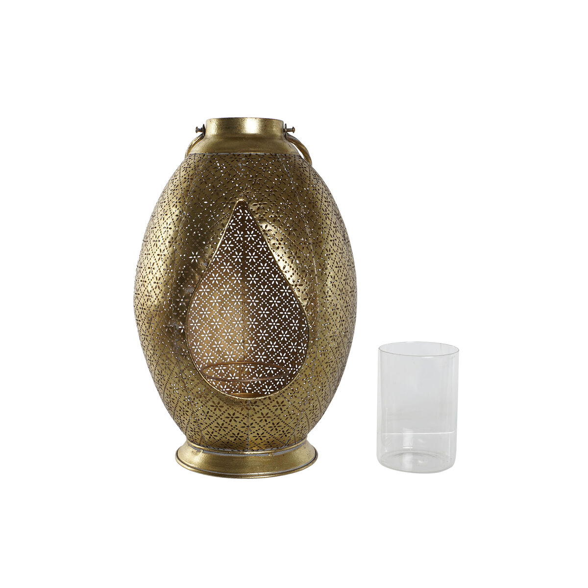 Ljusstakar Home ESPRIT Gyllene Metall Glas 24 x 24 x 38,5 cm - 5