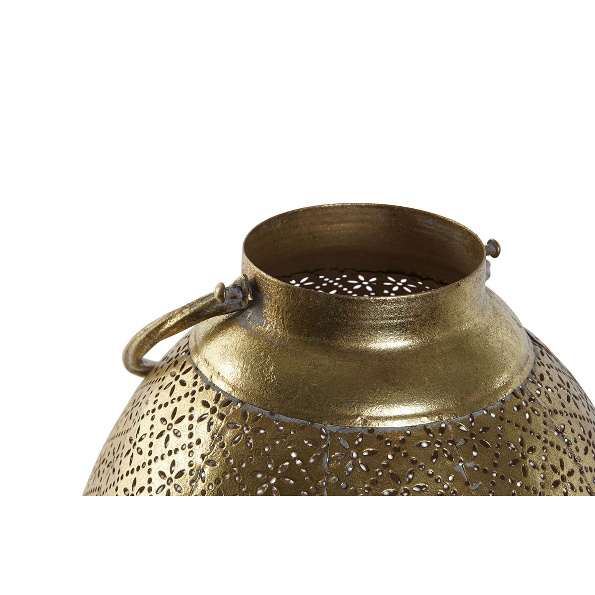 Ljusstakar Home ESPRIT Gyllene Metall Glas 24 x 24 x 38,5 cm - 2