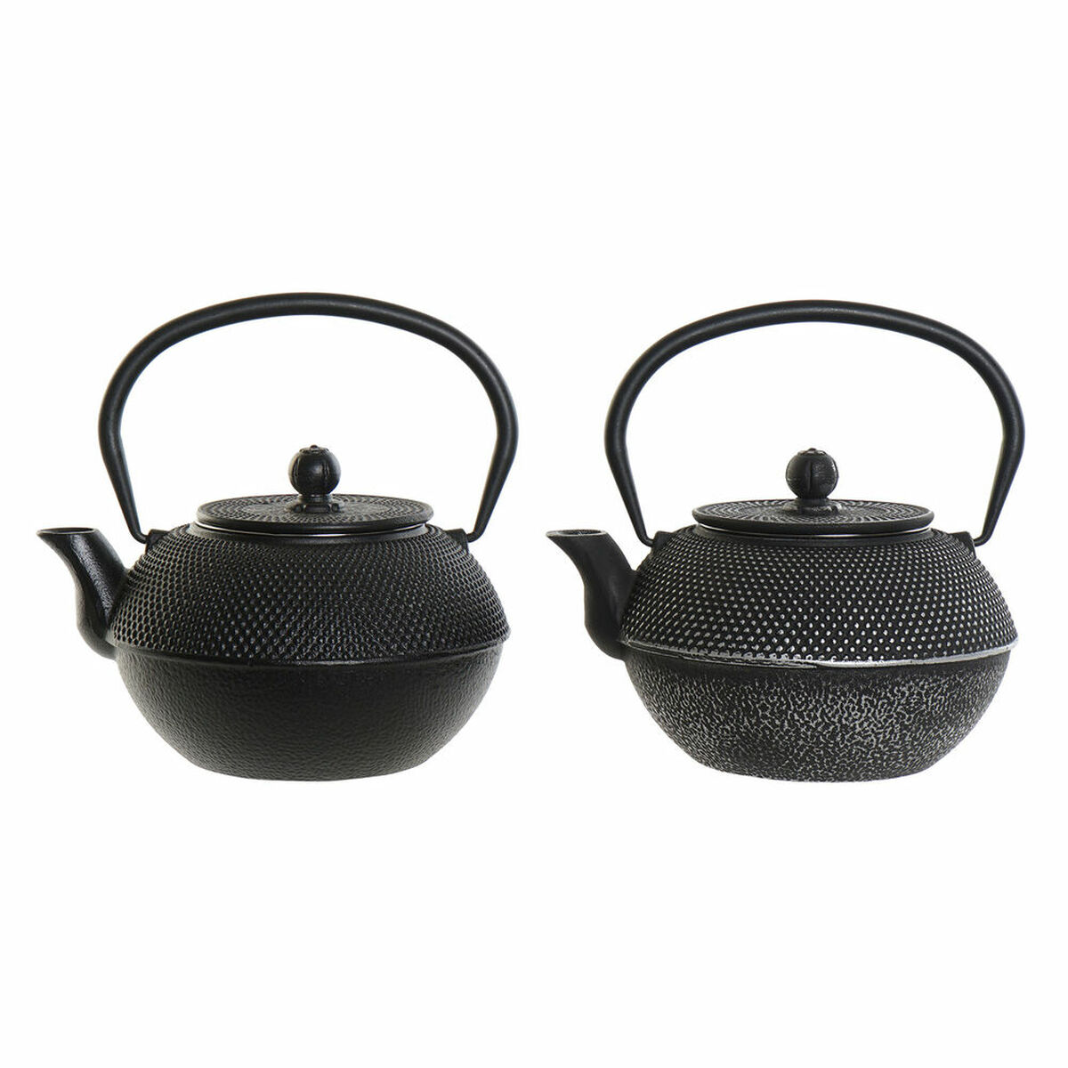 Tekanna DKD Home Decor Svart Silver Järn (18.5 x 16 x 17 cm) (2 pcs) (1200 ml)