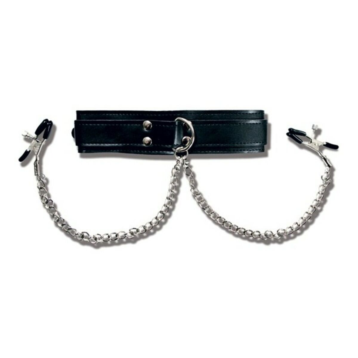 Halsband med vårtklämmor Sportsheets SS445-20 Svart/Silvrig - 3