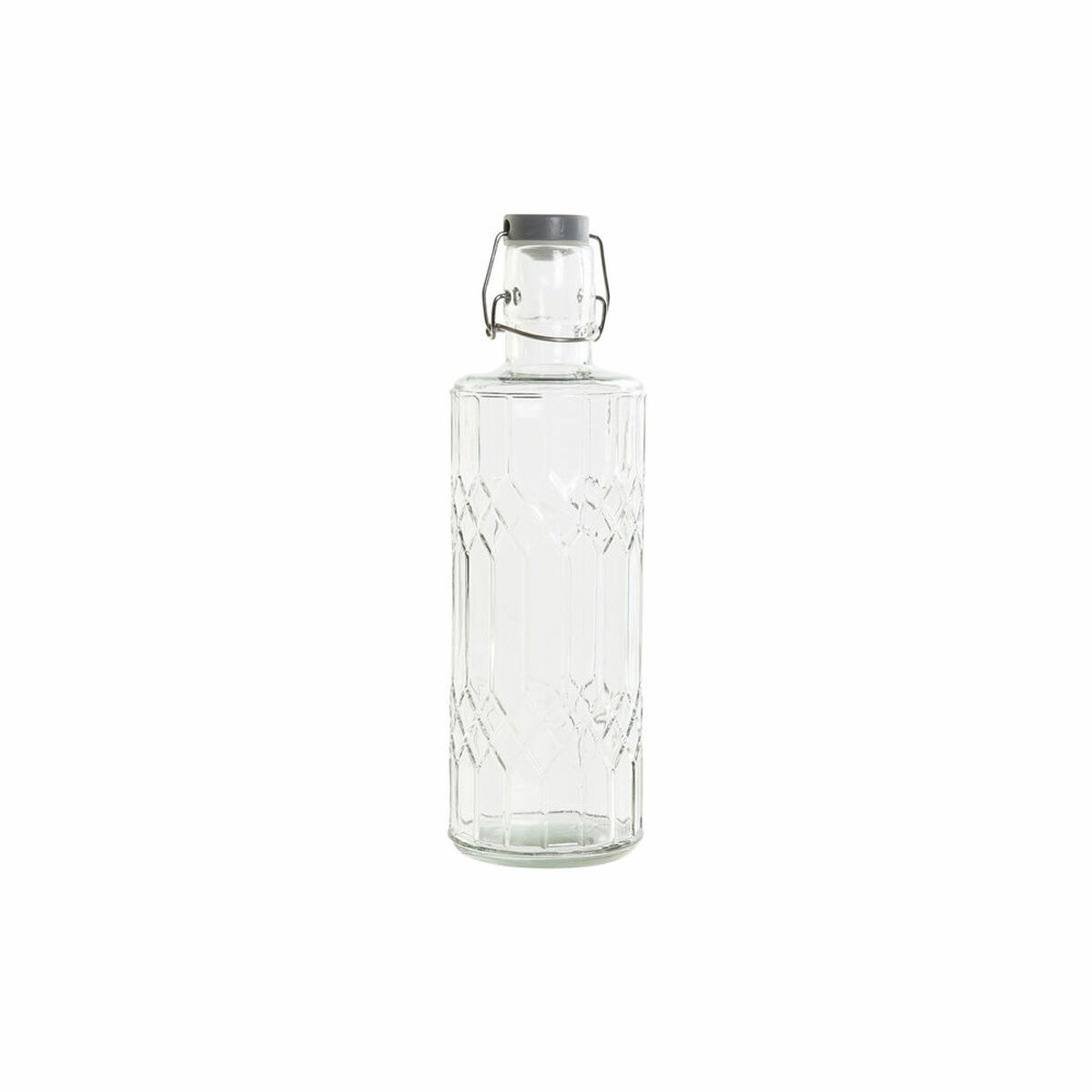 Flaska DKD Home Decor Grå Transparent Rostfritt stål Glas