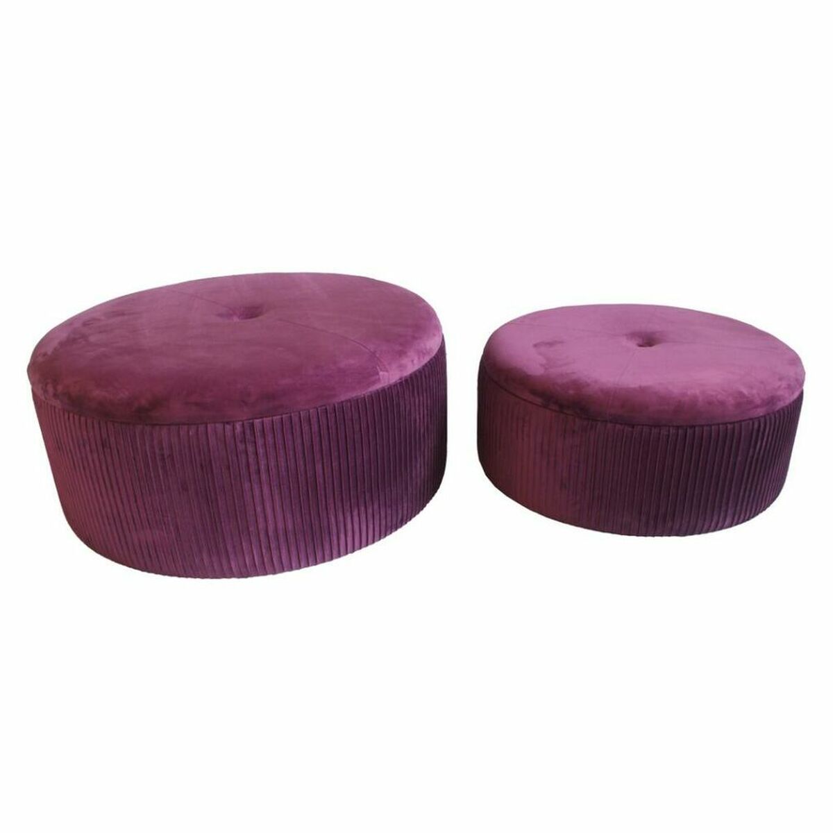 Fotpall DKD Home Decor Polyester MDF Bordeaux (70 x 70 x 28 cm) - 2