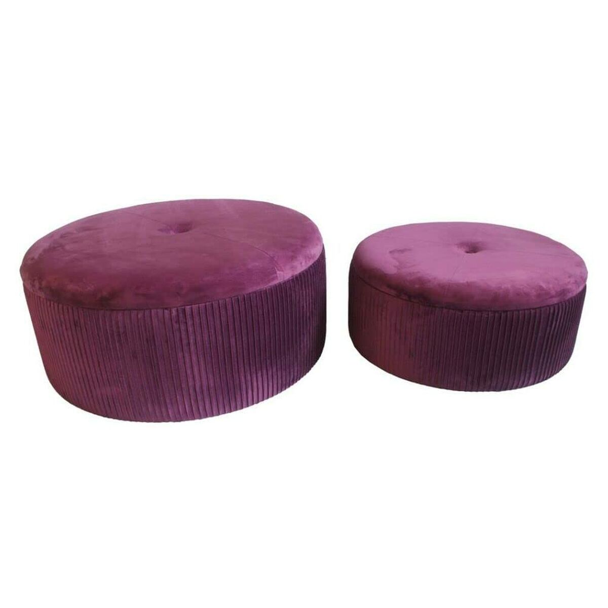 Fotpall DKD Home Decor Polyester MDF Bordeaux (70 x 70 x 28 cm) - 3