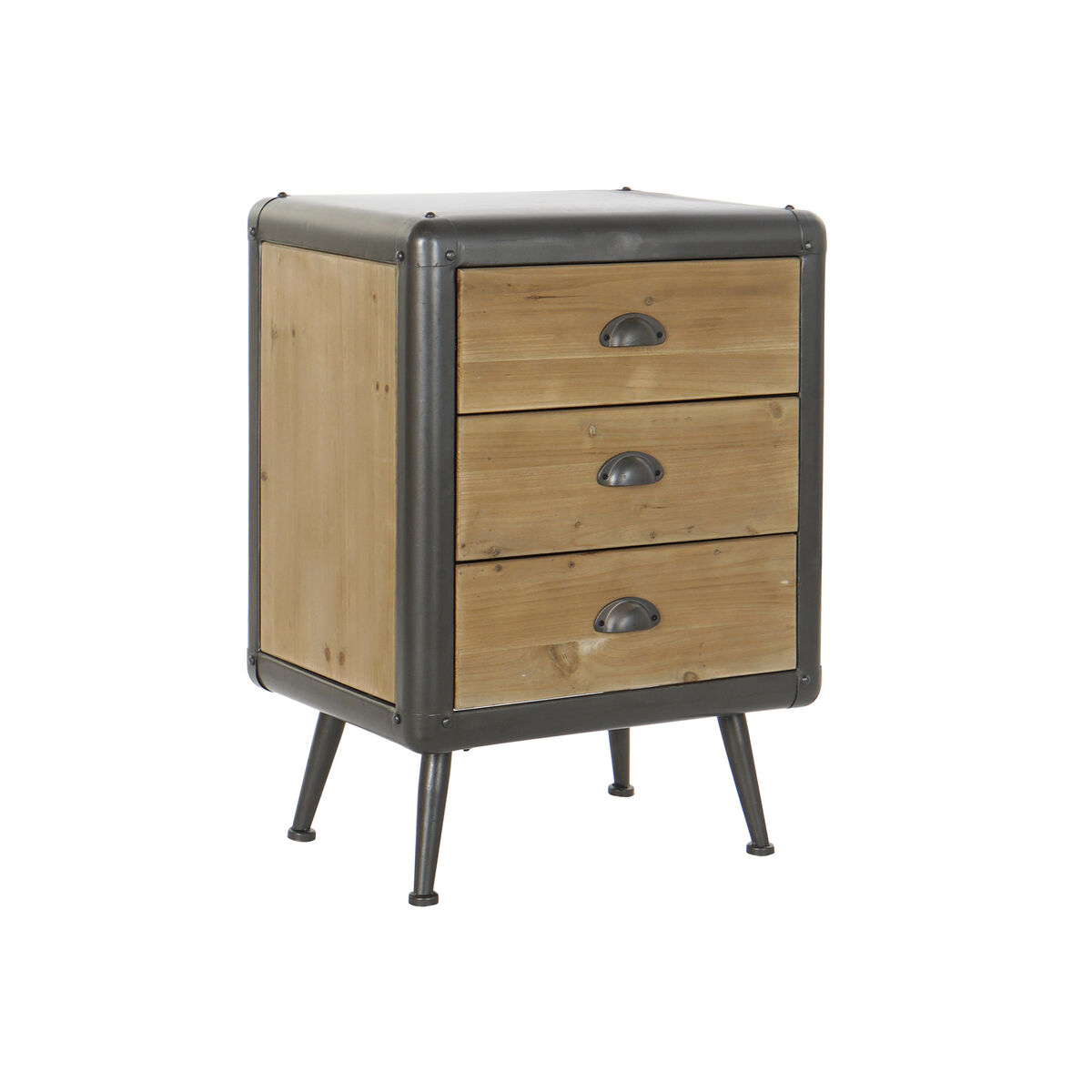 Nattduksbord DKD Home Decor Gran Metall Trä (51 x 40 x 70 cm) - 4