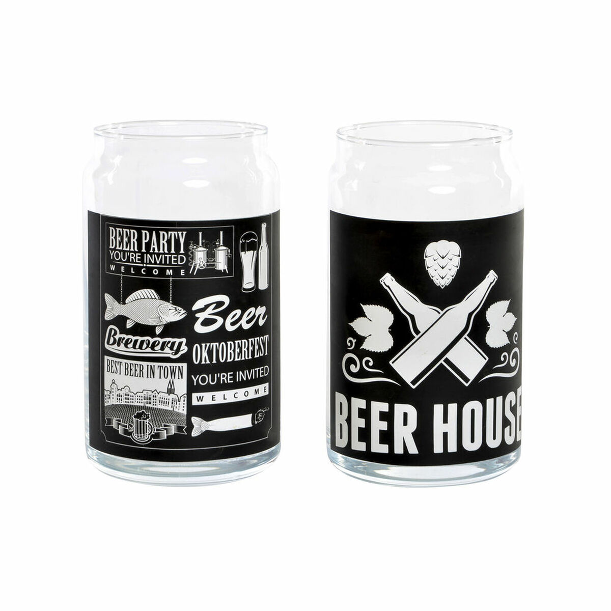 Ölglas DKD Home Decor Plast 2 Delar