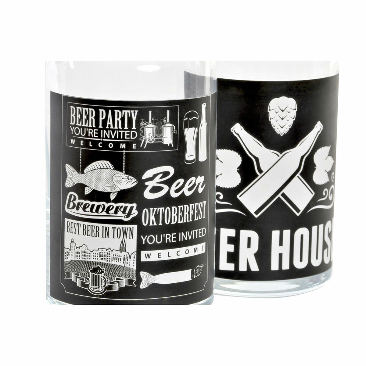 Ölglas DKD Home Decor Plast 2 Delar - 2