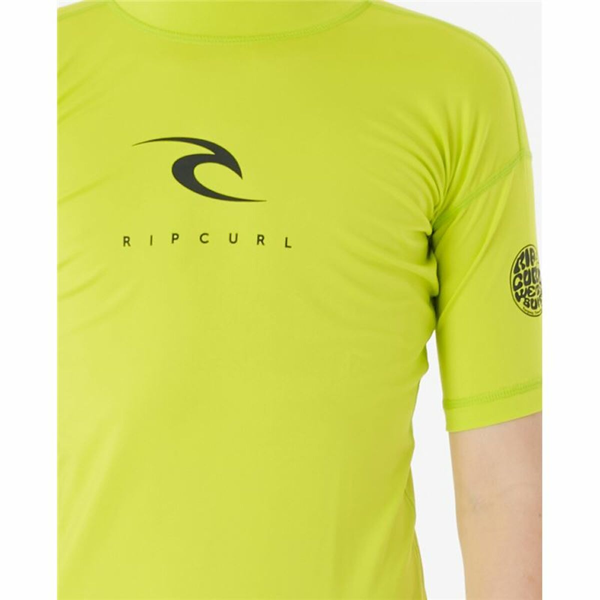 Barn T-shirt med kortärm Rip Curl Corps S/S Rash Gul Surfing Lykra - 2