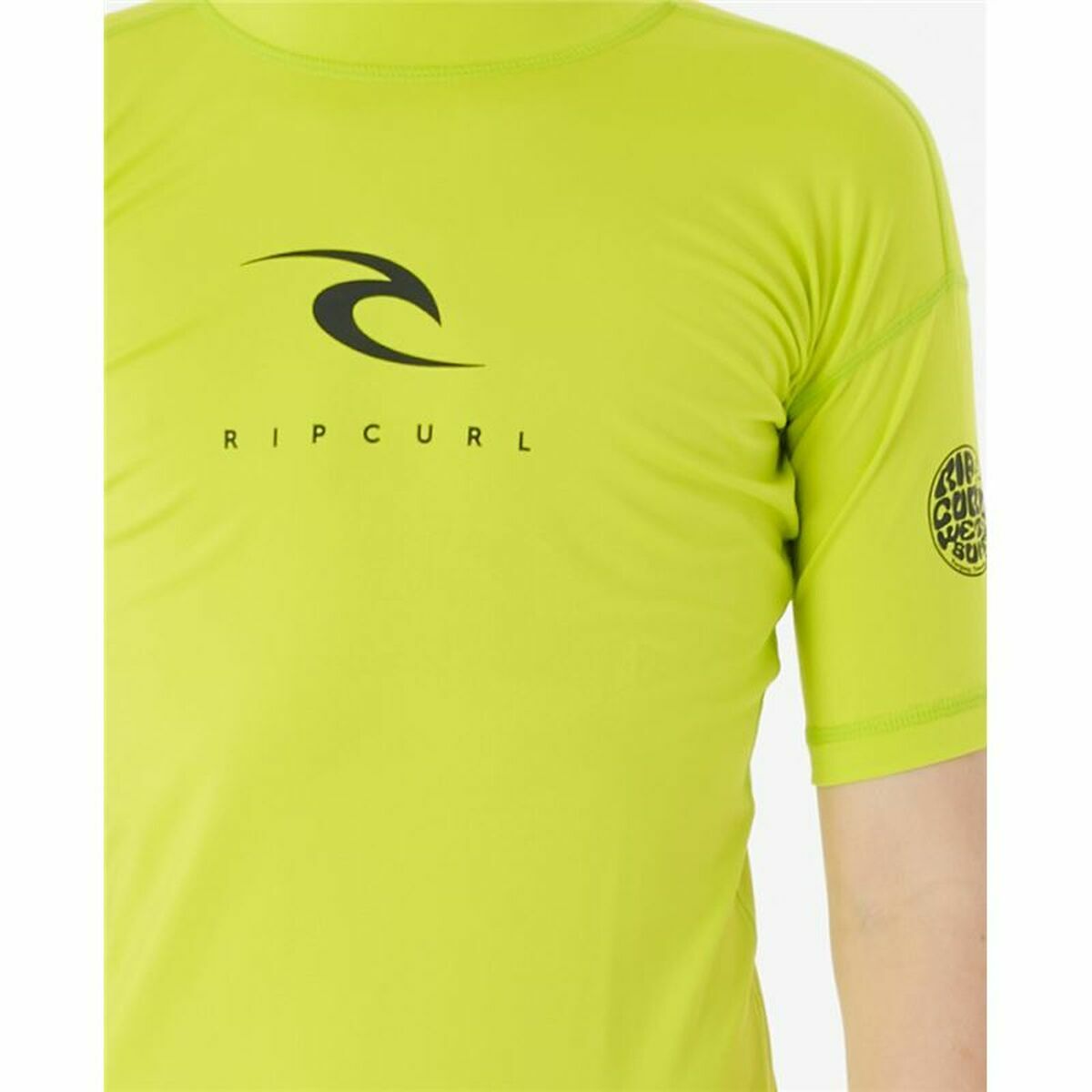 Barn T-shirt med kortärm Rip Curl Corps S/S Rash Gul Surfing Lykra - 13