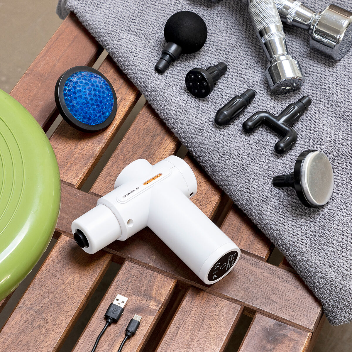 Varm och kall muskelmassagerpistol Hokgun InnovaGoods Vit/Svart (Renoverade B) - 4