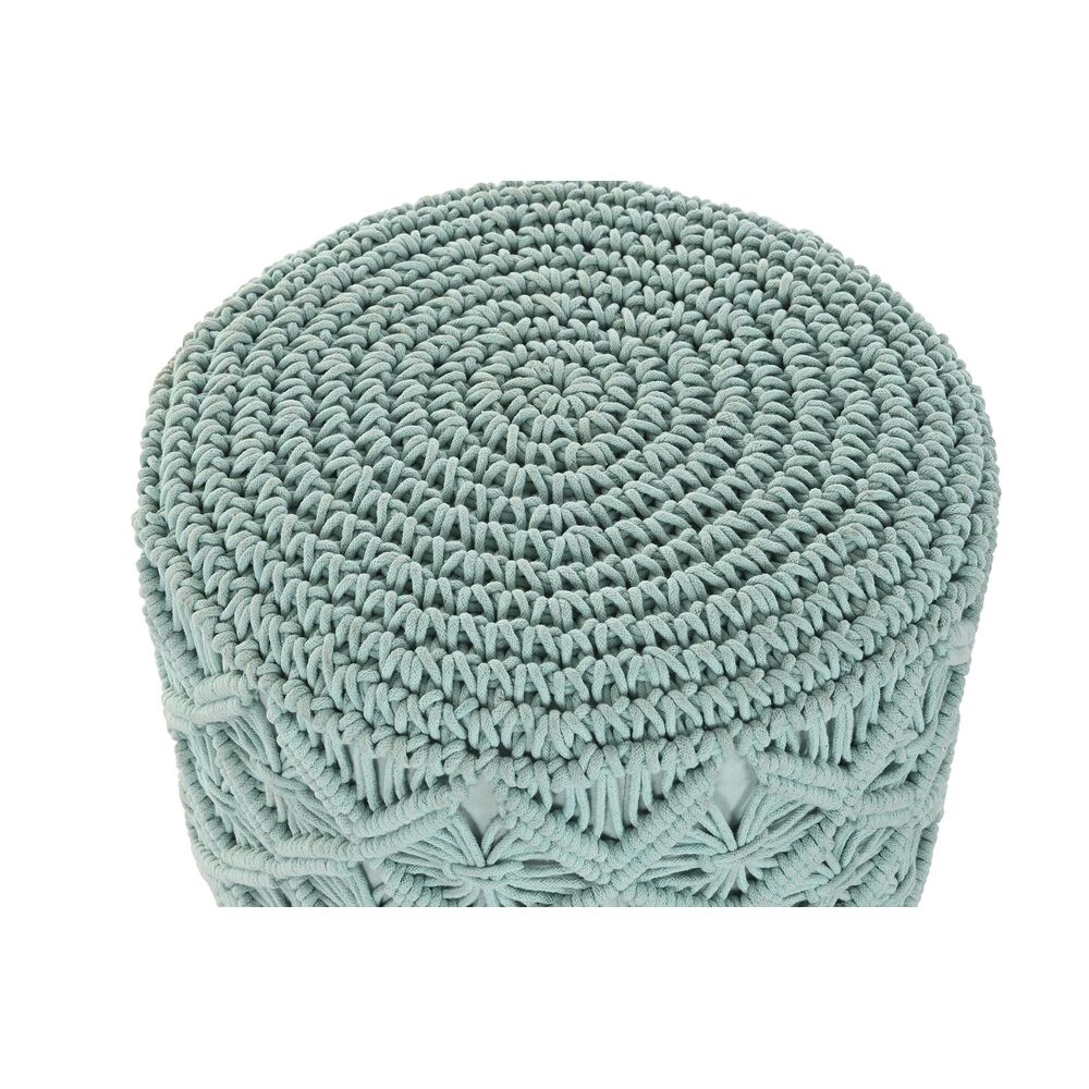 Fotpall DKD Home Decor Trä Brun Bomull Mint (43 x 43 x 52 cm) (40 x 40 x 50 cm) - 3