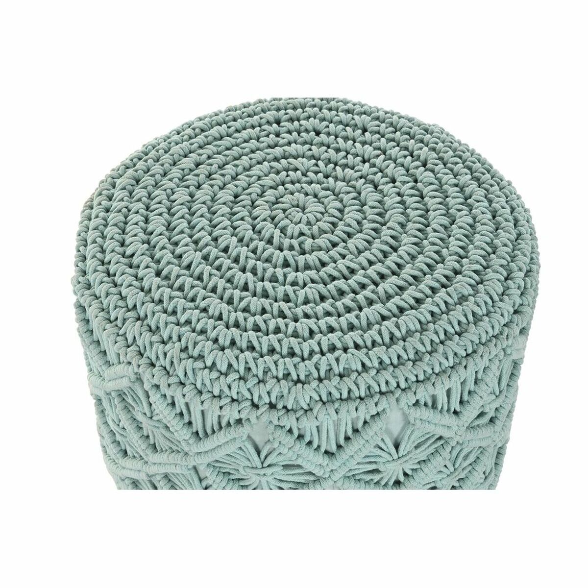 Fotpall DKD Home Decor Trä Brun Bomull Mint (43 x 43 x 52 cm) (40 x 40 x 50 cm) - 6