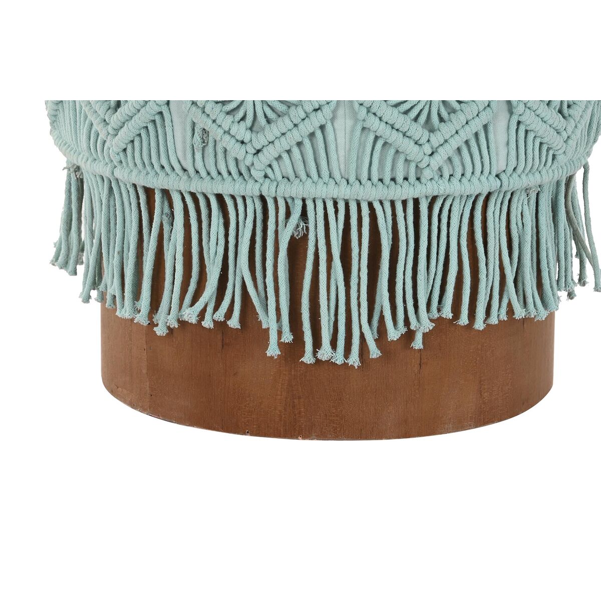 Fotpall DKD Home Decor Trä Brun Bomull Mint (43 x 43 x 52 cm) (40 x 40 x 50 cm) - 5