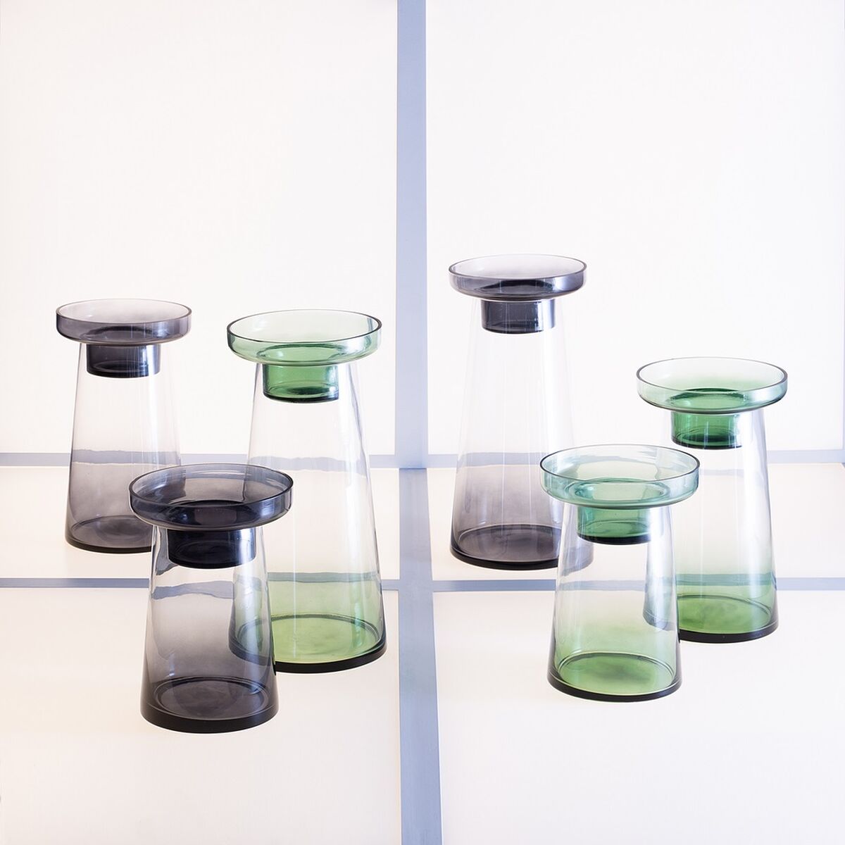 Ljusstakar 16,5 x 16,5 x 35 cm Grön Glas - 8