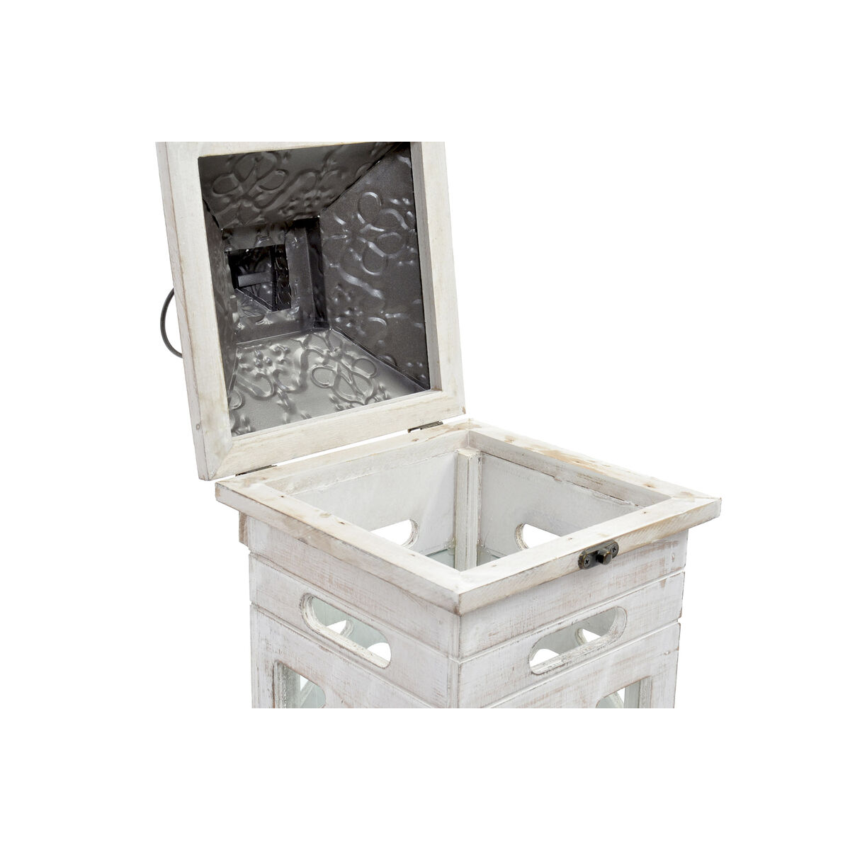 Lyktsats Home ESPRIT Naturell Glas Gran Arab 26,5 x 26,5 x 65 cm (2 Delar) - 3