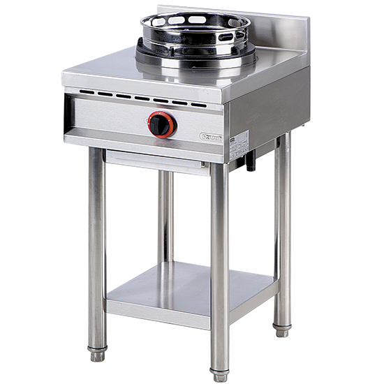Gas wok spis med hylla, 1 brännare