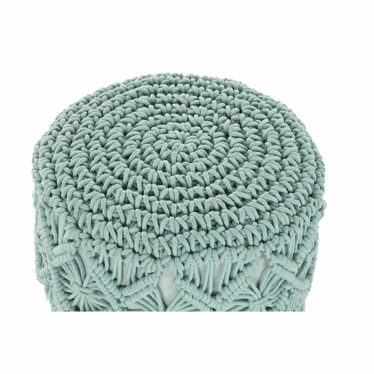 Fotpall DKD Home Decor Trä Brun Bomull Mint (30 x 30 x 45 cm) (33 x 33 x 43 cm) - 9