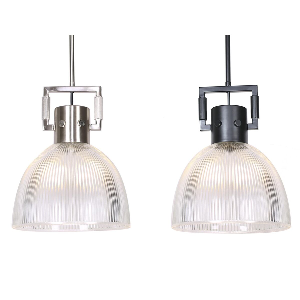 Taklampa DKD Home Decor Svart Silvrig Metall Glas 25,4 x 25,4 x 35,5 cm (2 antal) - 4