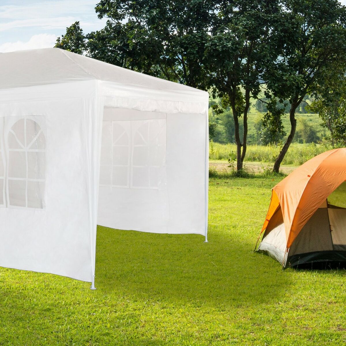 Gazebo Aktive 300 x 260 x 600 cm Metall Polyester Vit - 4