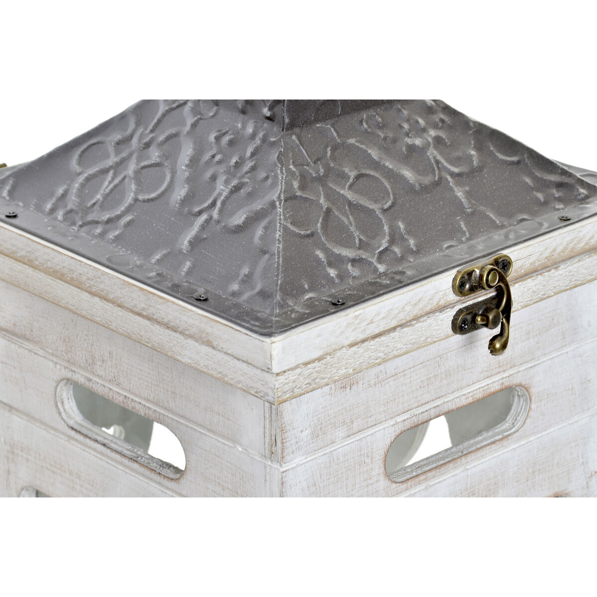 Lyktsats Home ESPRIT Vit Glas Gran Etnisk Arab 26 x 26 x 66 cm (2 Delar) - 2