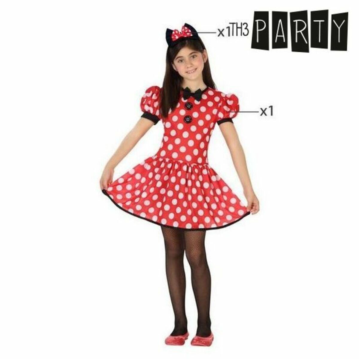 Maskeraddräkt för barn Th3 Party Röd Minnie Mouse Fantasi (2 Delar) - 13