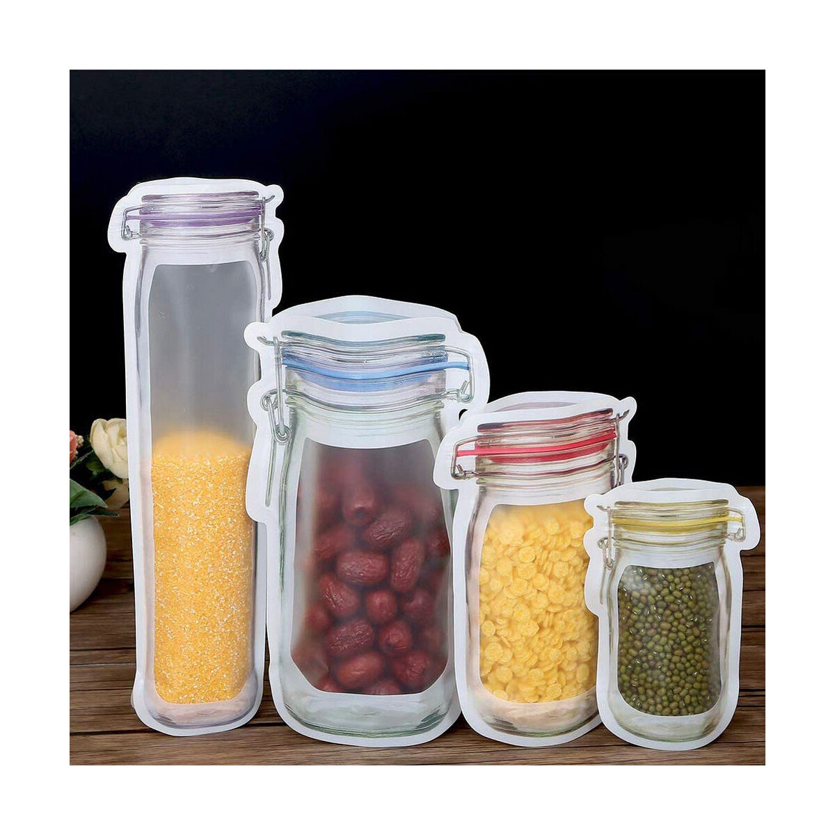 Set med återanvändningsbara livsmedelspåsar 5 Delar 13,5 x 19,5 x 7,3 cm (36 antal) - 3
