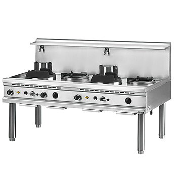 Gas wok spis, 2 brännare, 2 Sopp- brännare
