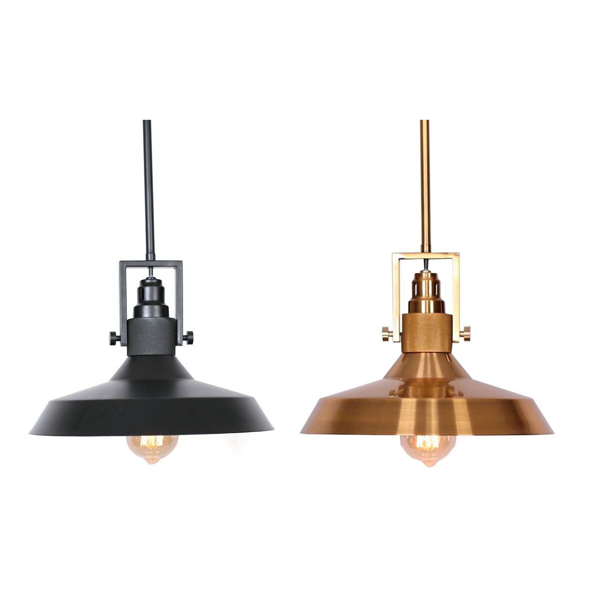 Taklampa DKD Home Decor Svart Gyllene Metall 50 W (2 antal) - 3
