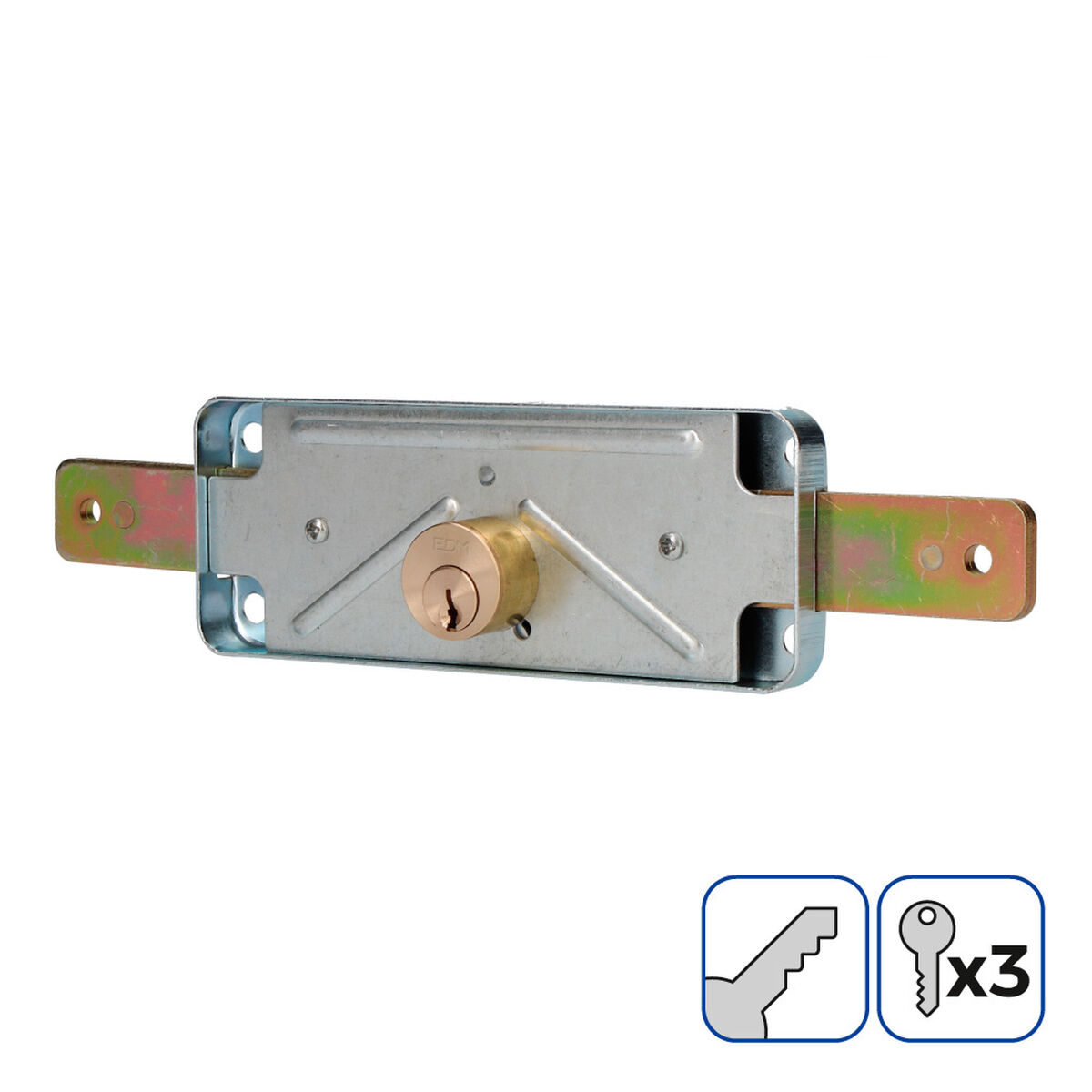 Instickslås EDM 85260 Stål 154 x 59 mm Blind Att packa - 4