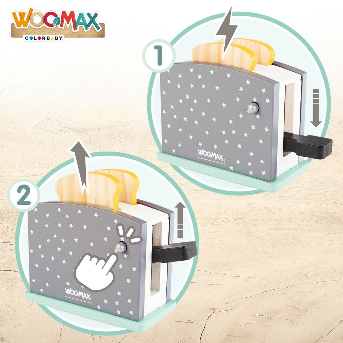 Leksak brödrost Woomax 8 Delar 19,5 x 12,5 x 8 cm (4 antal) - 7