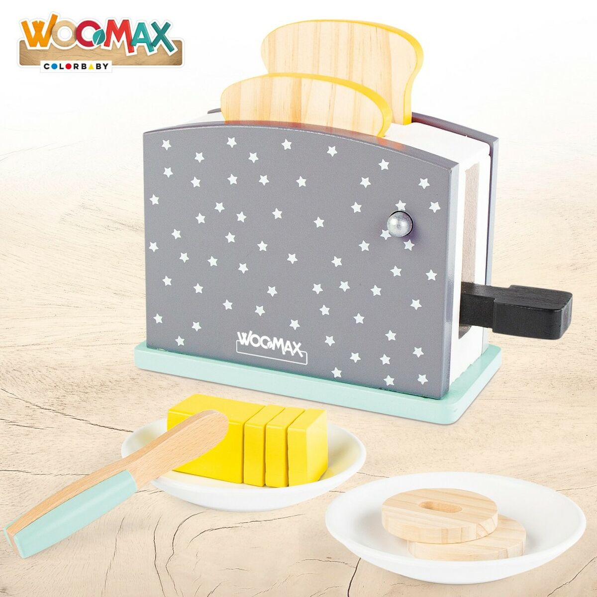 Leksak brödrost Woomax 8 Delar 19,5 x 12,5 x 8 cm (4 antal) - 8