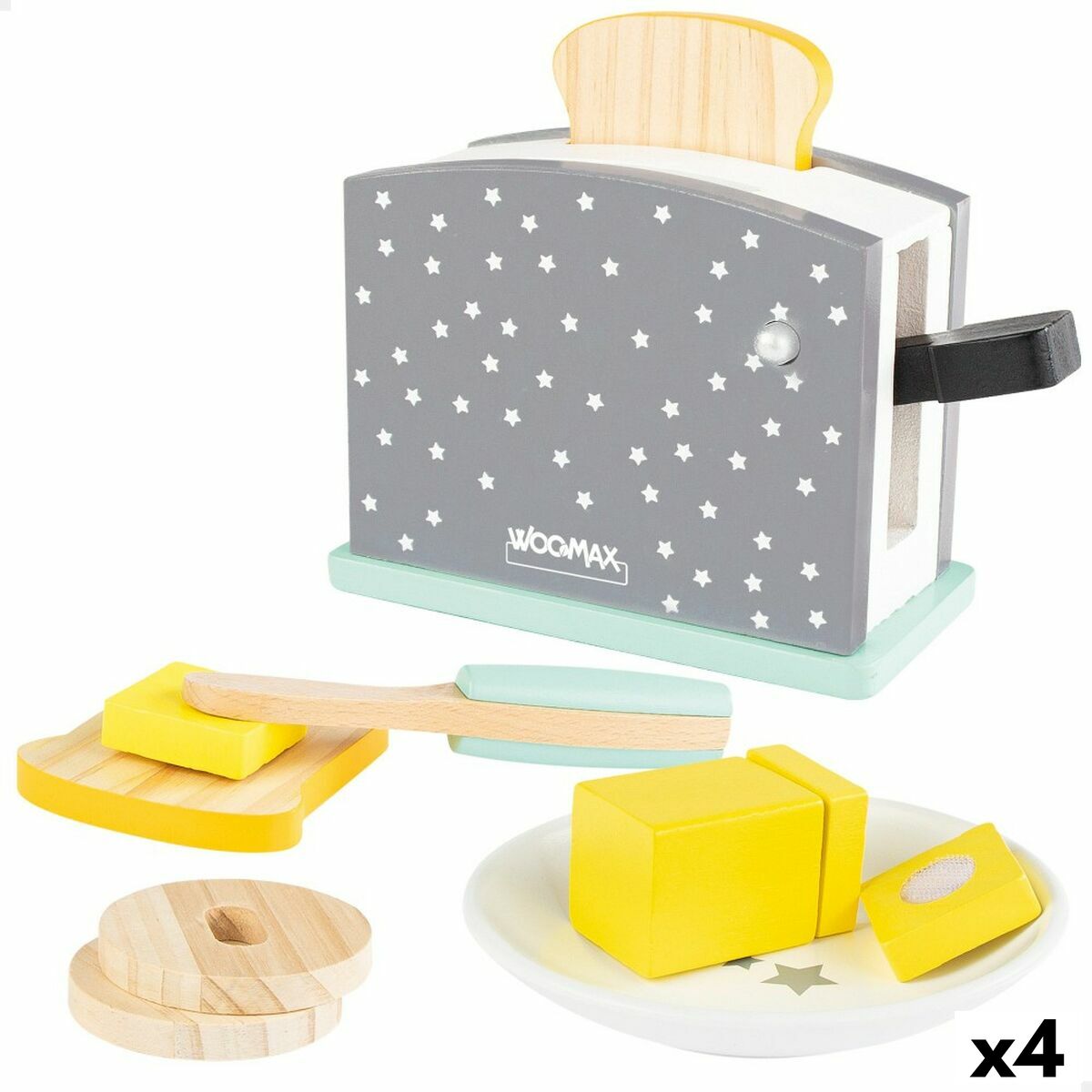 Leksak brödrost Woomax 8 Delar 19,5 x 12,5 x 8 cm (4 antal) - 10