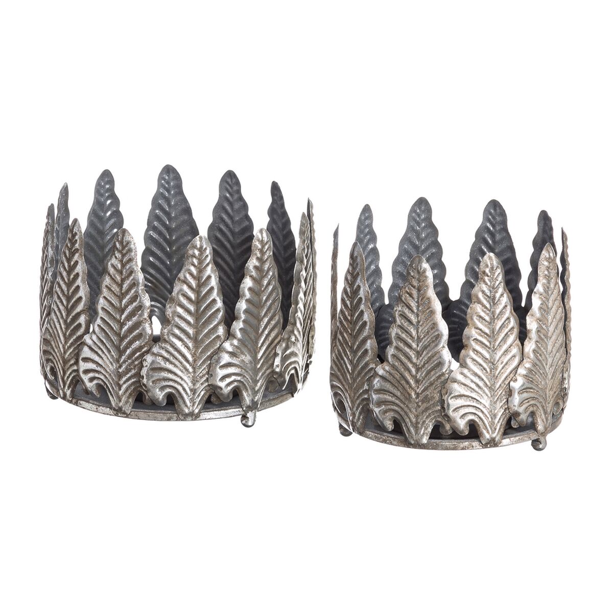 Ljusstakar Silvrig Järn 20,5 x 20,5 x 16 cm (2 antal)