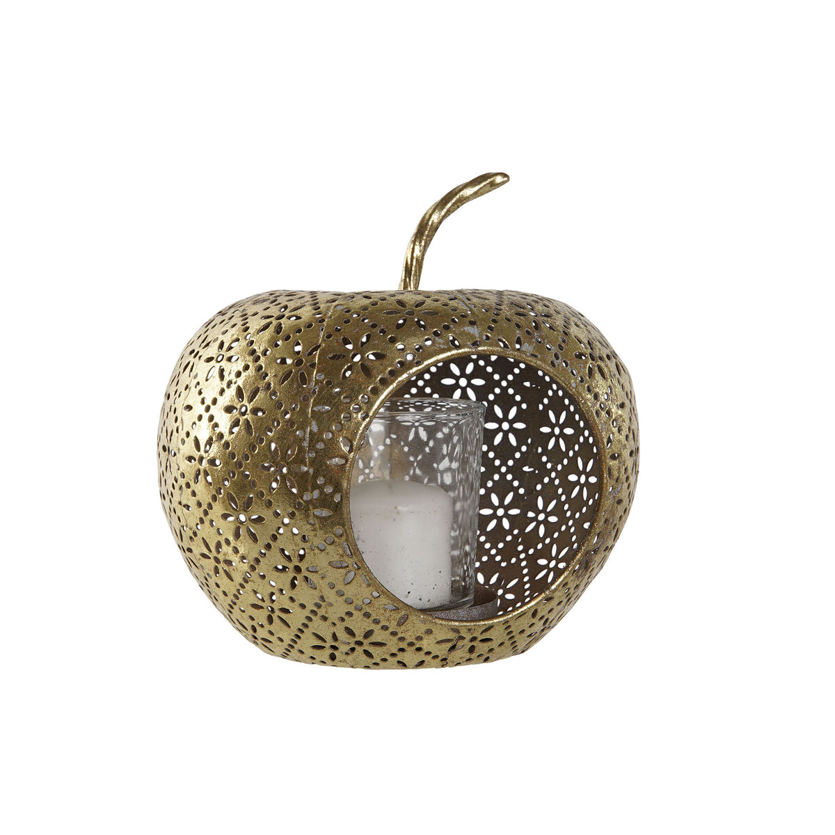Ljusstakar Home ESPRIT Gyllene Metall Glas 14 x 14 x 13 cm - 4