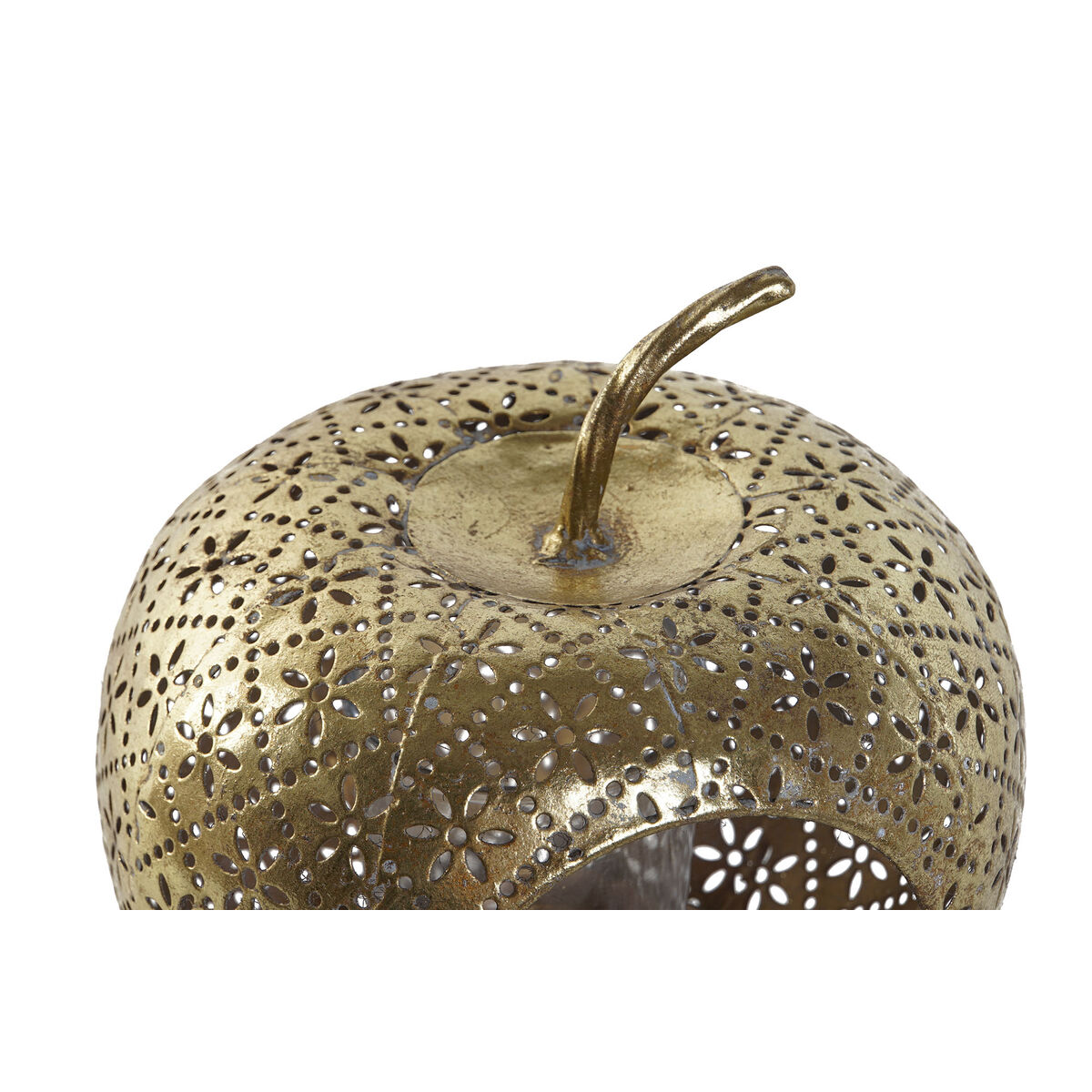 Ljusstakar Home ESPRIT Gyllene Metall Glas 14 x 14 x 13 cm - 2